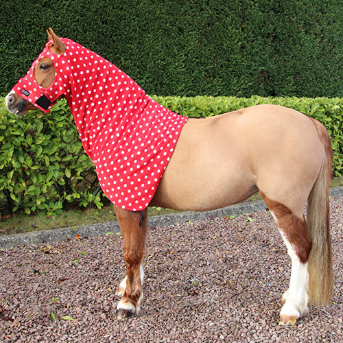 Supreme Products Dotty Fleece Hood - Rosette Red - 12.2hh