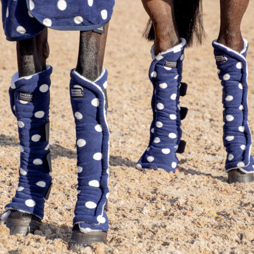 Supreme Products Dotty Fleece Boots - Navy - Small Pony