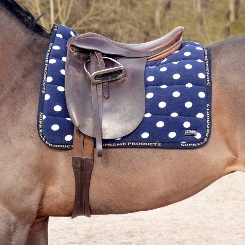 Supreme Products Dotty Fleece Saddle Pad - Navy - Pony