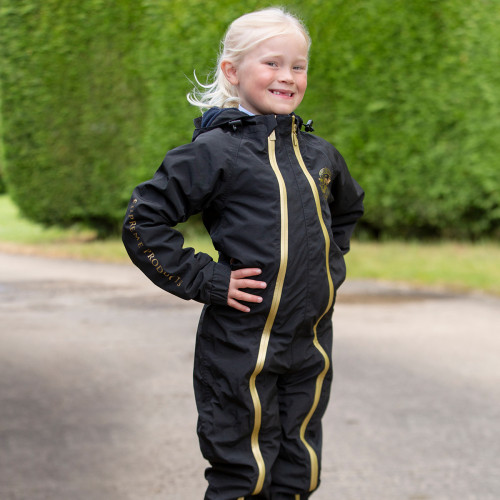 Supreme Products Active Show Rider Waterproof Onesie - Black/Gold - Childs X Small