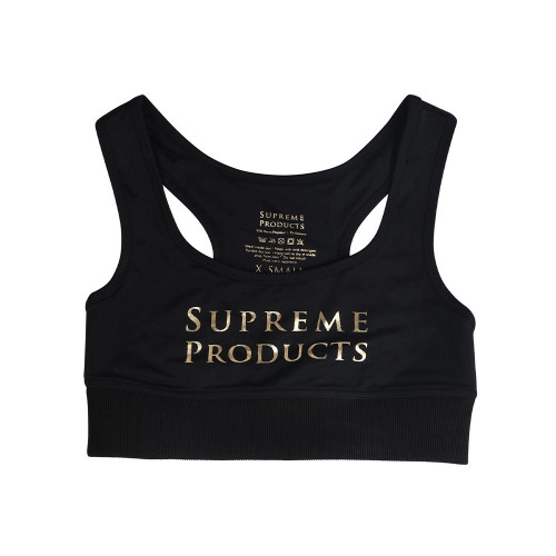 Supreme Products Active Show Rider Sports Bra - Black/Gold - X Small