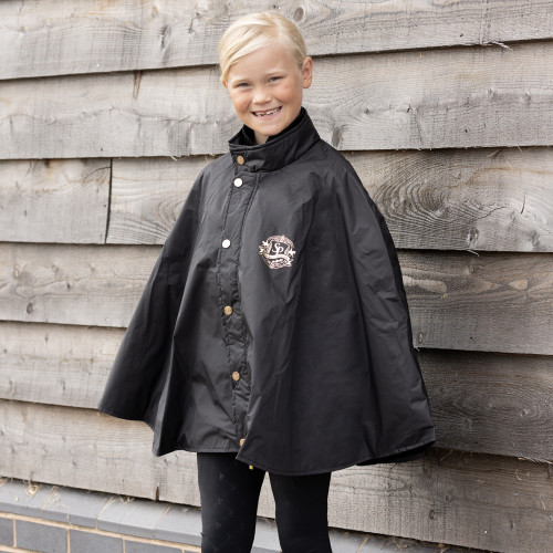 Supreme Products Active Junior Show Rider Rain Cape - Black/Gold - Junior