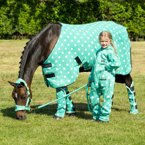 Supreme Products Dotty Fleece Boots - Gorgeous Green - Small Pony