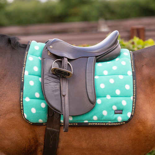 Supreme Products Dotty Fleece Saddle Pad - Gorgeous Green - Pony