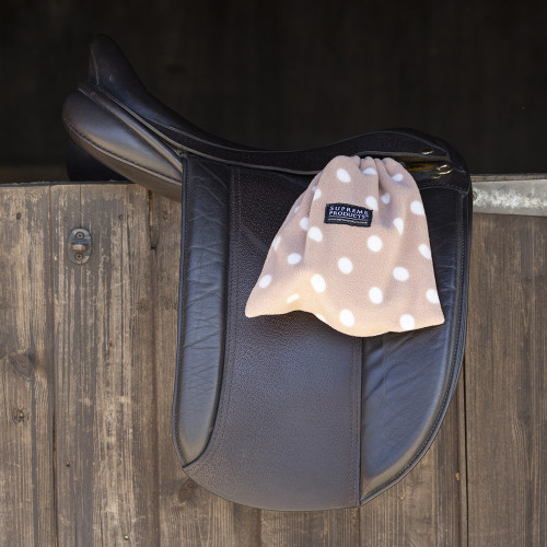 Supreme Products Dotty Fleece Stirrup Covers - Luxurious Latte - One Size